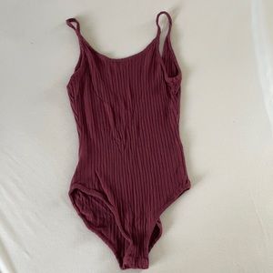 Maroon Ribbed Out from Under Bodysuit